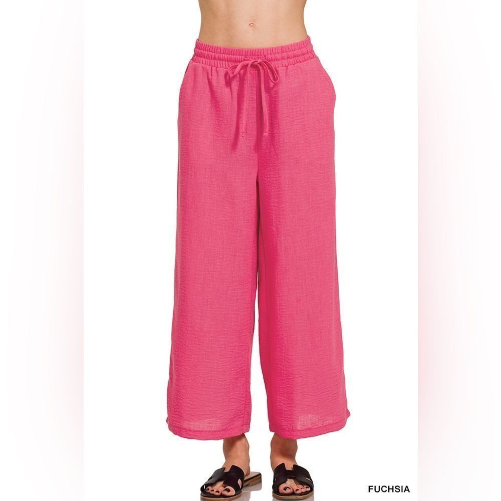 Zenana Outfitters Fuchsia Wide Leg Pants